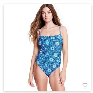 NWT RHODE x Target Zinnia Floral Print One Piece Swimsuit - size S - BLUE